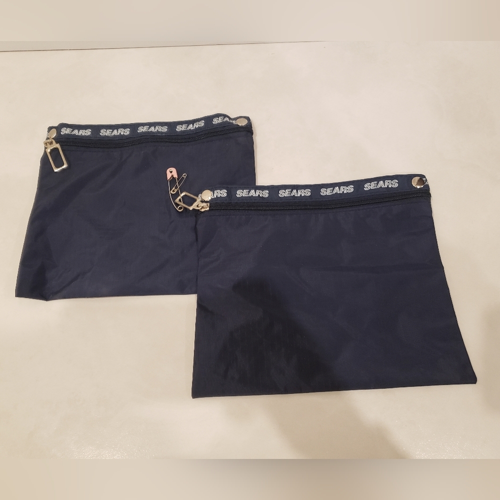 Sears blue and white vintage pouches